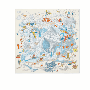 Hermes Sur Mon Nuage Scarf White 90Cm H003900S 05