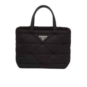 Prada Re Nylon Padded Tote Bag Black 23Cm 1BG373 RDJN F0002 O1O
