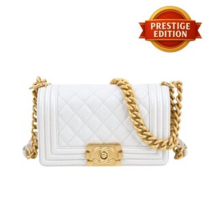 Prestige Edition – Chanel Large Boy Handbag White 25Cm A67086 B06643 10601