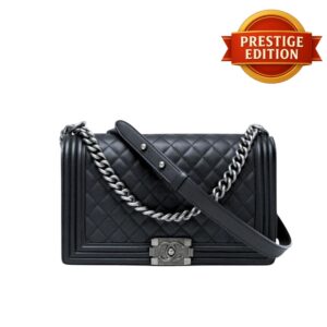 Prestige Edition – Chanel Large Boy Handbag Black 25Cm A92193 Y09953 94305