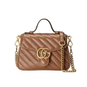 Gucci GG Marmont Mini Top Handle Bag Brown 20Cm
