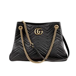 Gucci GG Marmont Shoulder Bag Black 32Cm 453569 DRW1T 1000