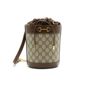 Gucci Housebit 1955 Small Bucket Bag Brown 18Cm