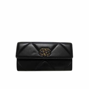 Chanel 19 Flap Long Wallet Black 19Cm