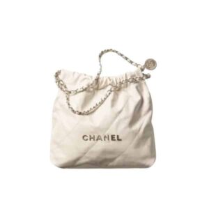Chanel 22 Handbag White With Silver 42Cm AS3261