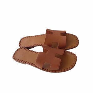 Hermes Oran Sandals Stitching In Brown
