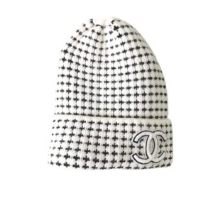 Chanel CC Wool Beanie White