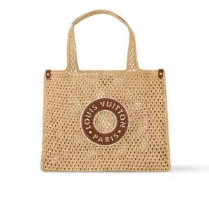 Louis Vuitton Onthego MM Natural Raffia Tan 30Cm M24723