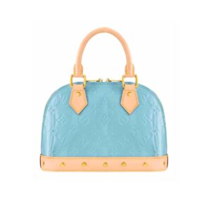Louis Vuitton Alma Nano Monogram Vernis Embossed Sky Blue 18Cm M24062