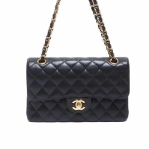 Chanel Classic Flap Caviar Black Crossbody Bag 20Cm
