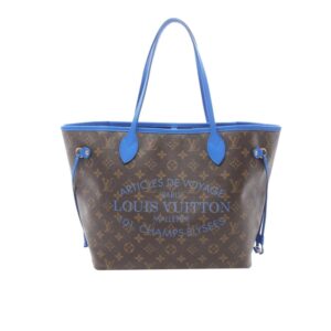 Louis Vuitton Neverfull MM Bag Ikat Flower Monogram Granblue Blue 33Cm M40938