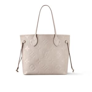 Louis Vuitton Neverfull MM Monogram Empreinte Bag Beige 32Cm