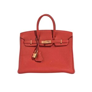 Hermes Birkin 25 Bag Togo Rouge Vermillon 25Cm