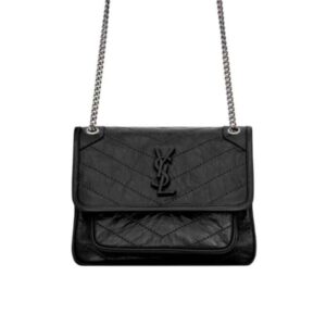 Saint Laurent Niki Baby In Vintage Leather Black 21Cm 6331600En041000