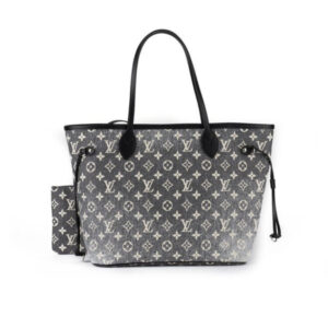 Louis Vuitton Neverfull MM Monogram Jacquard Denim Totes Bag Grey 31cm M21465