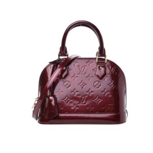 Louis Vuitton Alma BB Monogram Vernis Leather Dark Red 23Cm