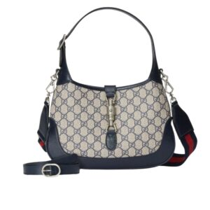 Gucci Jackie 1961 Small Shoulder Bag Beige And Blue 28Cm 678843 96IWN 4076
