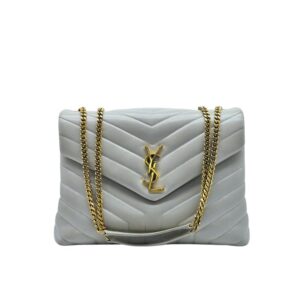 Saint Laurent Loulou Chain Bag In Matelasse Y Gray 32Cm