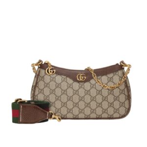 Gucci Ophidia Small Shoulder Bag Beige And Dark Brown 25Cm 735132 FABLE 9442